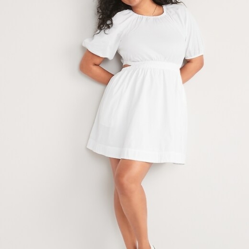 Old Navy White Puff Sleeve Dress